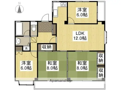 レジデンス伊島(4LDK/2階)の間取り写真