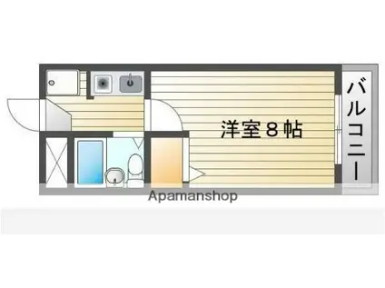 セゾンHOUKAN(1K/1階)の間取り写真