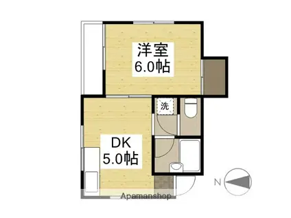 サンツボイ(1DK/1階)の間取り写真