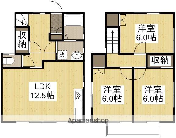 岡本アパート(3LDK)の間取り写真