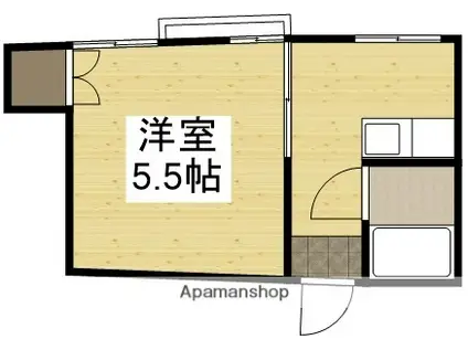 赤木ビル(1K/3階)の間取り写真
