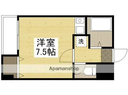 CALME栄町(ワンルーム/2階)の間取り写真