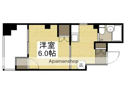 キャステル 3(1K/5階)の間取り写真