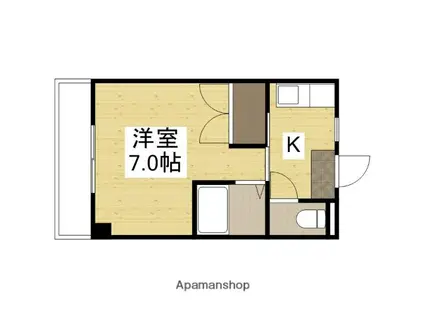 安井ビル(1K/3階)の間取り写真