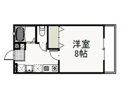 グランジャB(1K/1階)の間取り写真