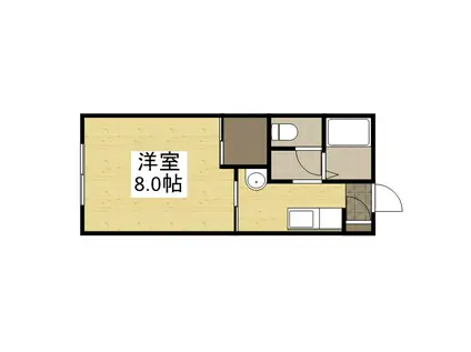 サクラメント(1K/1階)の間取り写真