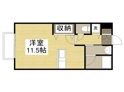 ウイング(ワンルーム/2階)の間取り写真