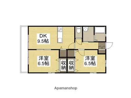 エアフォルクⅡ(2DK/2階)の間取り写真