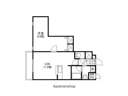 昭和ビル(1LDK/3階)の間取り写真
