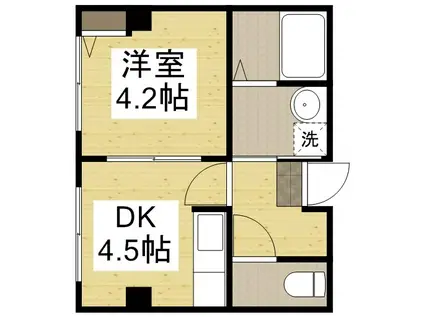 磨屋町きく井ビル(1DK/4階)の間取り写真