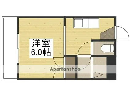 野田レジデンス(ワンルーム/3階)の間取り写真