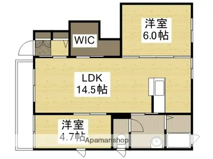 クレセオ西長瀬(2LDK/1階)の間取り写真