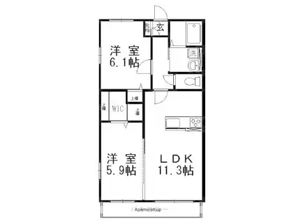 ドミールイノウエ(2LDK/2階)の間取り写真
