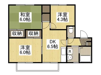 フロンティアE(3DK/2階)の間取り写真
