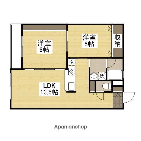 P&I伊島西ハイツ(2LDK/3階)の間取り写真