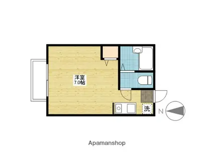 コーポユーカリ(ワンルーム/1階)の間取り写真