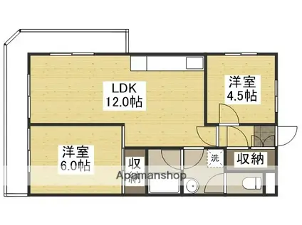 セントエルモ門田文化町(2LDK/4階)の間取り写真