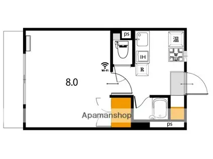 イースト207(1K/1階)の間取り写真