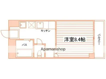 シェーンハイト大和町(1K/4階)の間取り写真