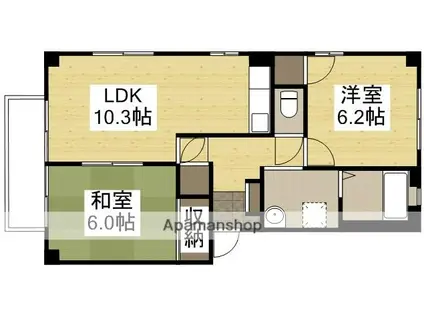 フォブールせが(2LDK/2階)の間取り写真