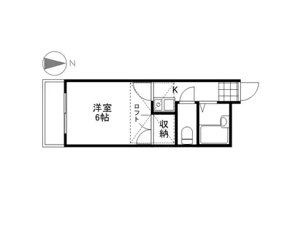 ルミナス(1K/2階)の間取り写真