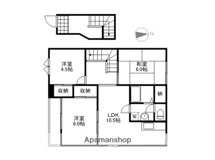 グリーンピア南輝 B棟(3LDK/2階)の間取り写真