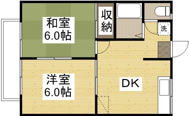 アーバンコート(2DK/1階)の間取り写真
