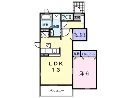 RIVERSIDE東祥B(1LDK/1階)の間取り写真
