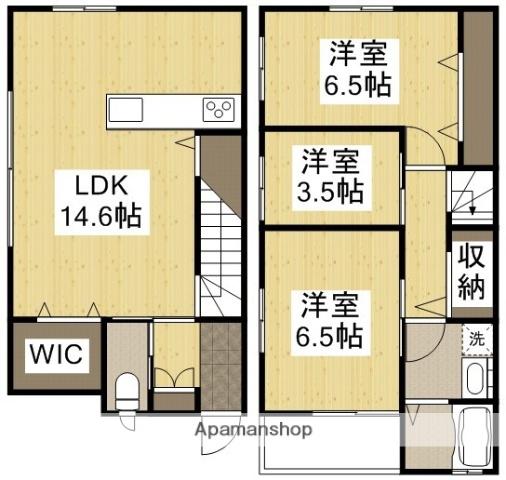 南輝1丁目メゾネット(3LDK)の間取り写真