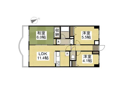 ライオンズマンション倉敷日ノ出町(3LDK/5階)の間取り写真