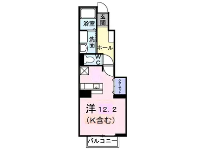 ソレイユK(1K/1階)の間取り写真