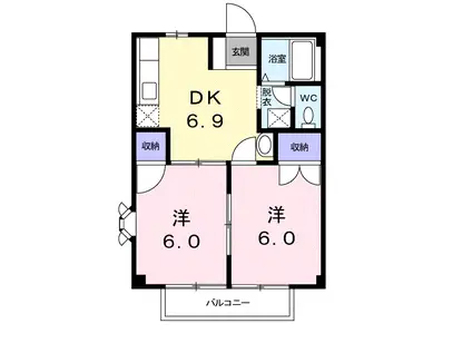 グリーンピアもりや(2DK/2階)の間取り写真