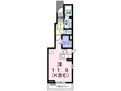 バーミー ブリーゼ(1K/1階)の間取り写真