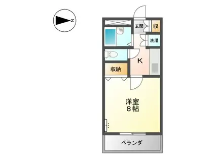 シティーハイツ(1K/3階)の間取り写真