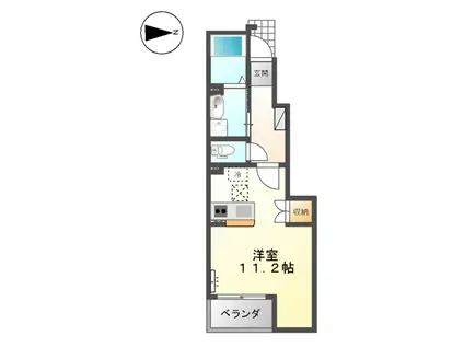 パーシモンK(1K/1階)の間取り写真
