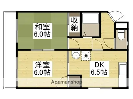 エクセレンス笹沖(2DK/2階)の間取り写真