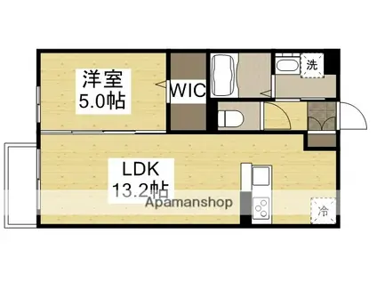 NEW OAK A(1LDK/2階)の間取り写真
