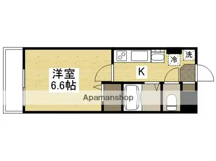 ウェーブレジデンス原尾島Ⅲ(1K/2階)の間取り写真