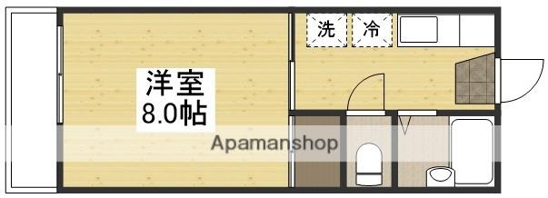 マナハウスⅠ(1K/2階)の間取り写真