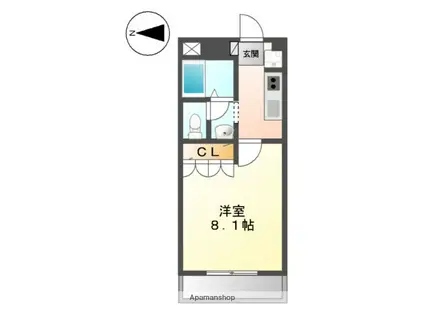 アートメゾン倉敷(1K/2階)の間取り写真