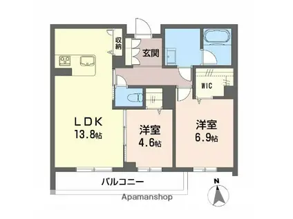 ミュルティプリエ(2LDK/3階)の間取り写真
