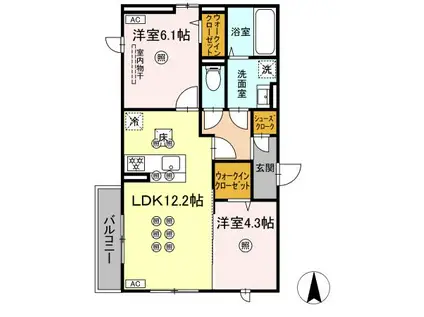 アルネオL(2LDK/1階)の間取り写真