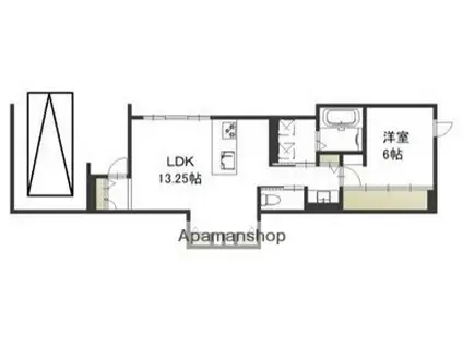 レガーレ原尾島(1LDK/1階)の間取り写真