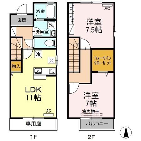 セジュール宇野 C棟(2LDK)の間取り写真