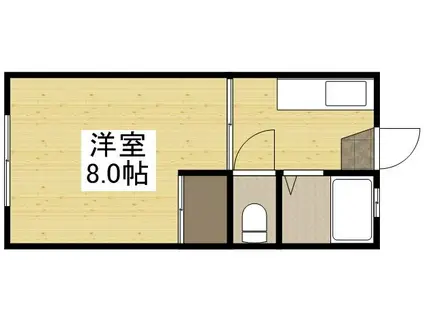 ASURIITO A(1K/1階)の間取り写真