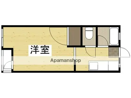 岸本コーポB(1K/1階)の間取り写真