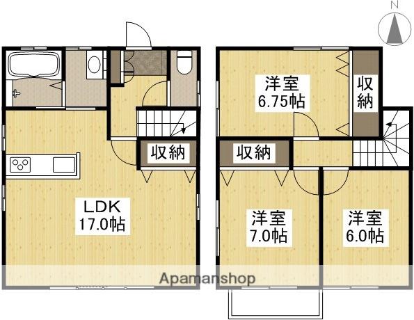 宇野線 大元駅 徒歩11分 2階建 築13年(3LDK)の間取り写真