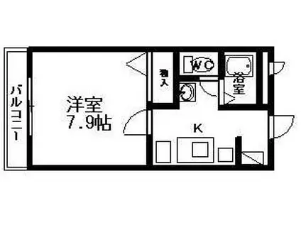 フィネス昭和町Ⅱ(1K/1階)の間取り写真
