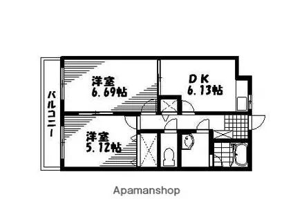 メゾン・ドゥ・フクセン(2K/4階)の間取り写真