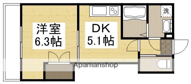 GRAND ETERNA岡山 2(1DK/6階)の間取り写真